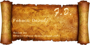Fekecs Dezső névjegykártya