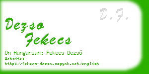 dezso fekecs business card